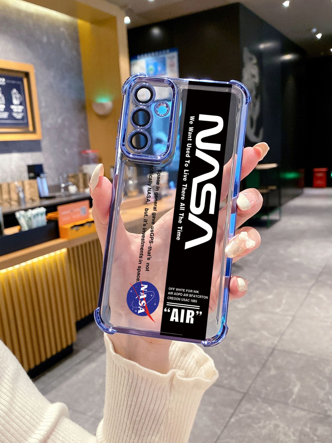 For iPhone 16 15 Pro Max 14 Plus 13 12 11 XR 8 7 SE 2022 XS NASA Kaws Plating Frame Clear Phone Case Anti-shock Cover