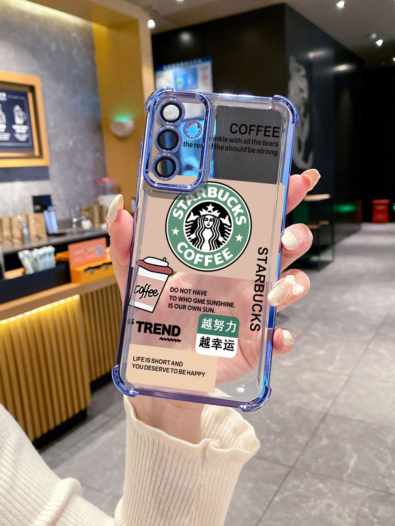 For Huawei Pura 70 Ultra Mate 60 70 Pro Honor 300 200 X9A 90 Lite Starbucks Plating Frame Clear Phone Case Anti-shock Cover