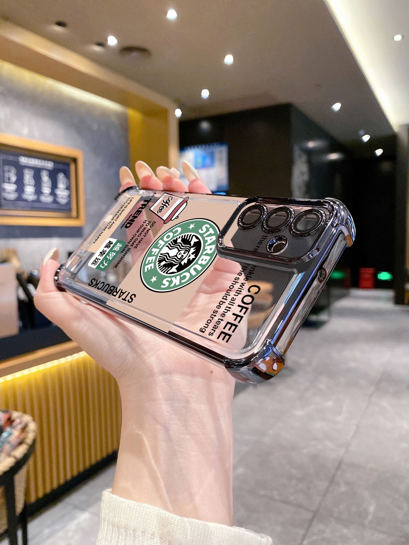For Huawei Pura 70 Ultra Mate 60 70 Pro Honor 300 200 X9A 90 Lite Starbucks Plating Frame Clear Phone Case Anti-shock Cover