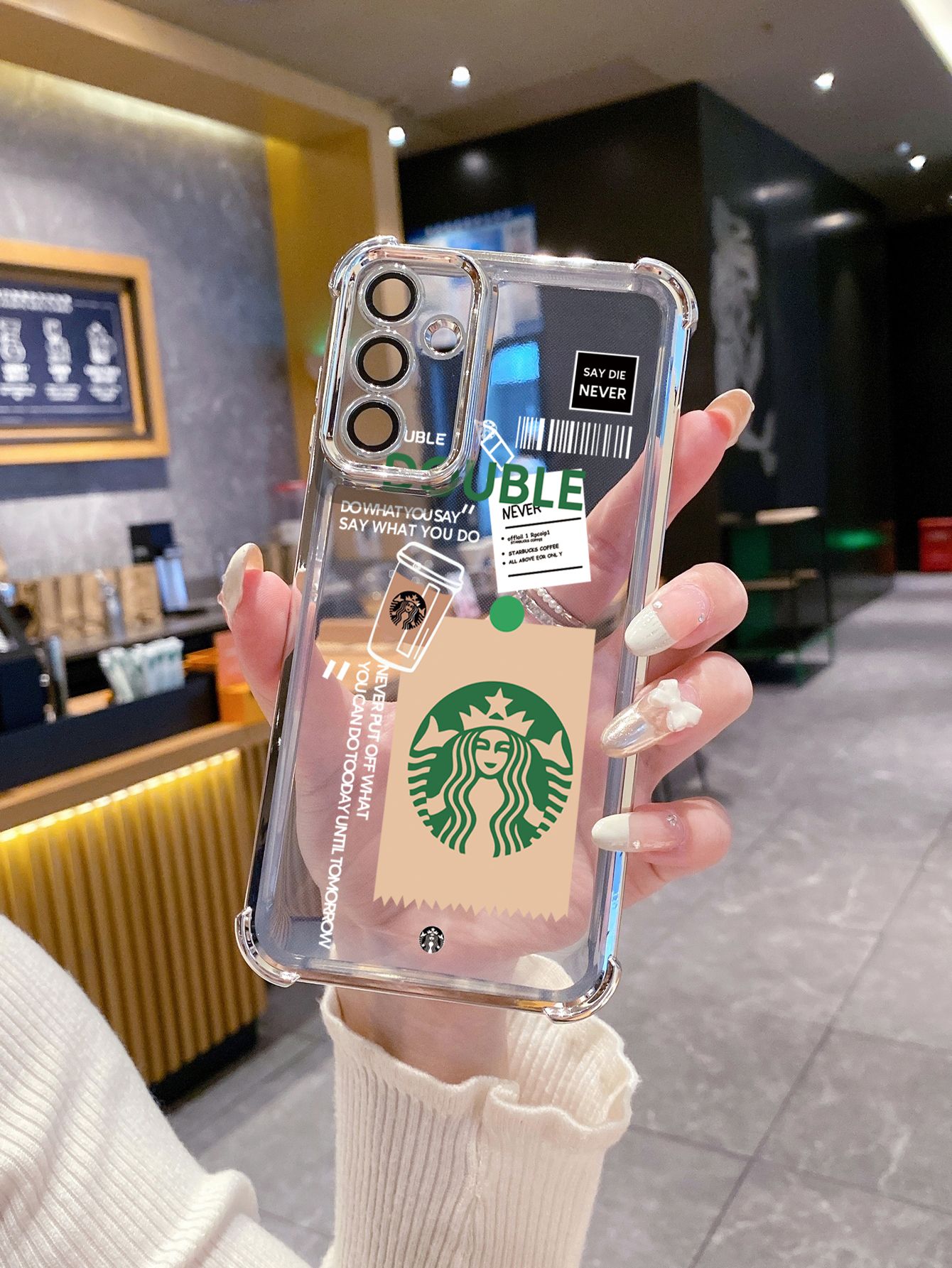For Huawei Pura 70 Ultra Mate 60 70 Pro Honor 300 200 X9A 90 Lite Starbucks Plating Frame Clear Phone Case Anti-shock Cover