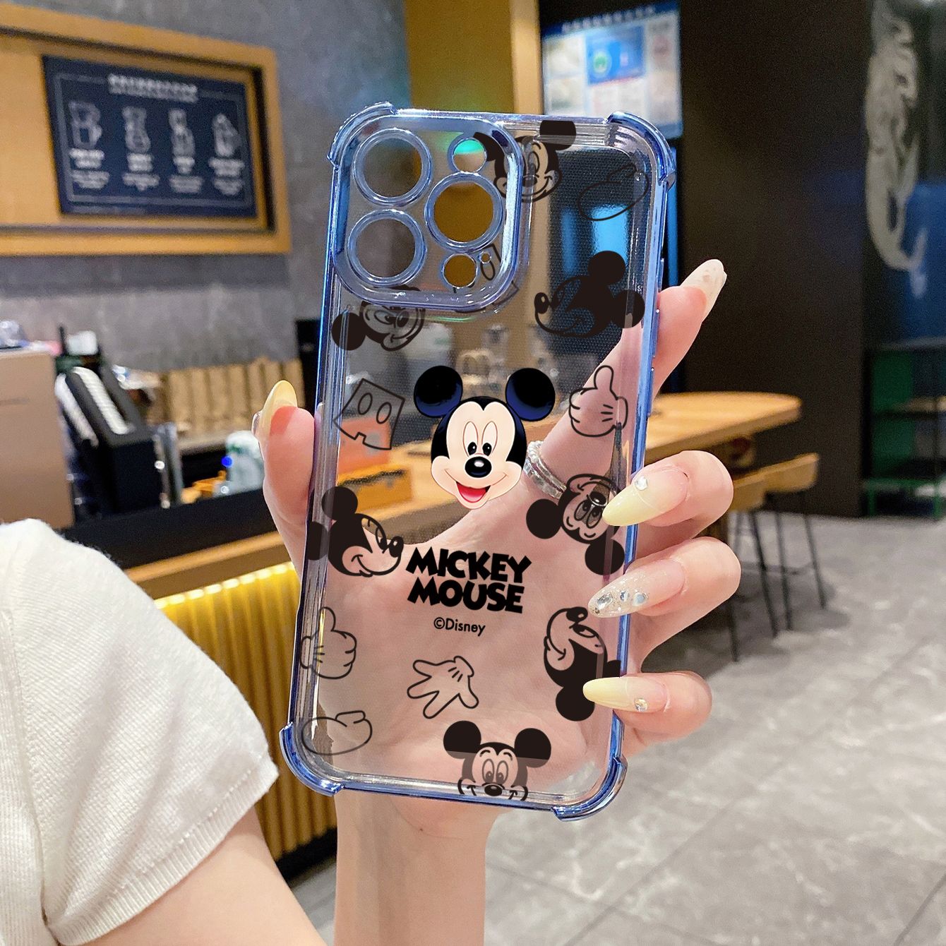 for Infinix Hot 50i 40i 40 Pro 30 Play Note 30 Smart 9 8 Disney Mickey Minnie Plating Frame Clear Phone Case Anti-shock Cover