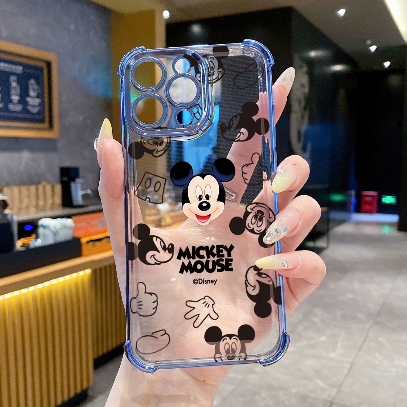 for Infinix Hot 50i 40i 40 Pro 30 Play Note 30 Smart 9 8 Disney Mickey Minnie Plating Frame Clear Phone Case Anti-shock Cover