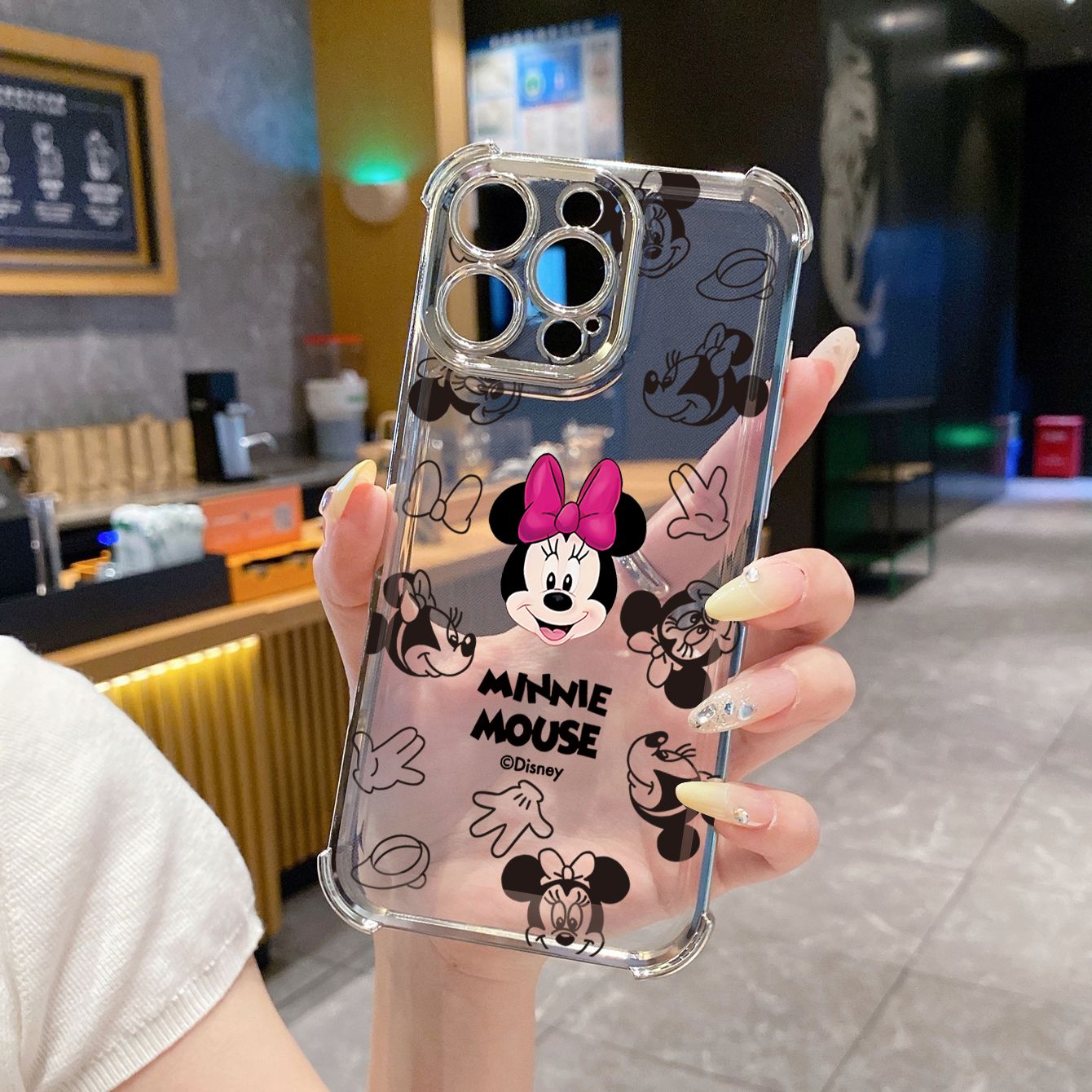 for Infinix Hot 50i 40i 40 Pro 30 Play Note 30 Smart 9 8 Disney Mickey Minnie Plating Frame Clear Phone Case Anti-shock Cover