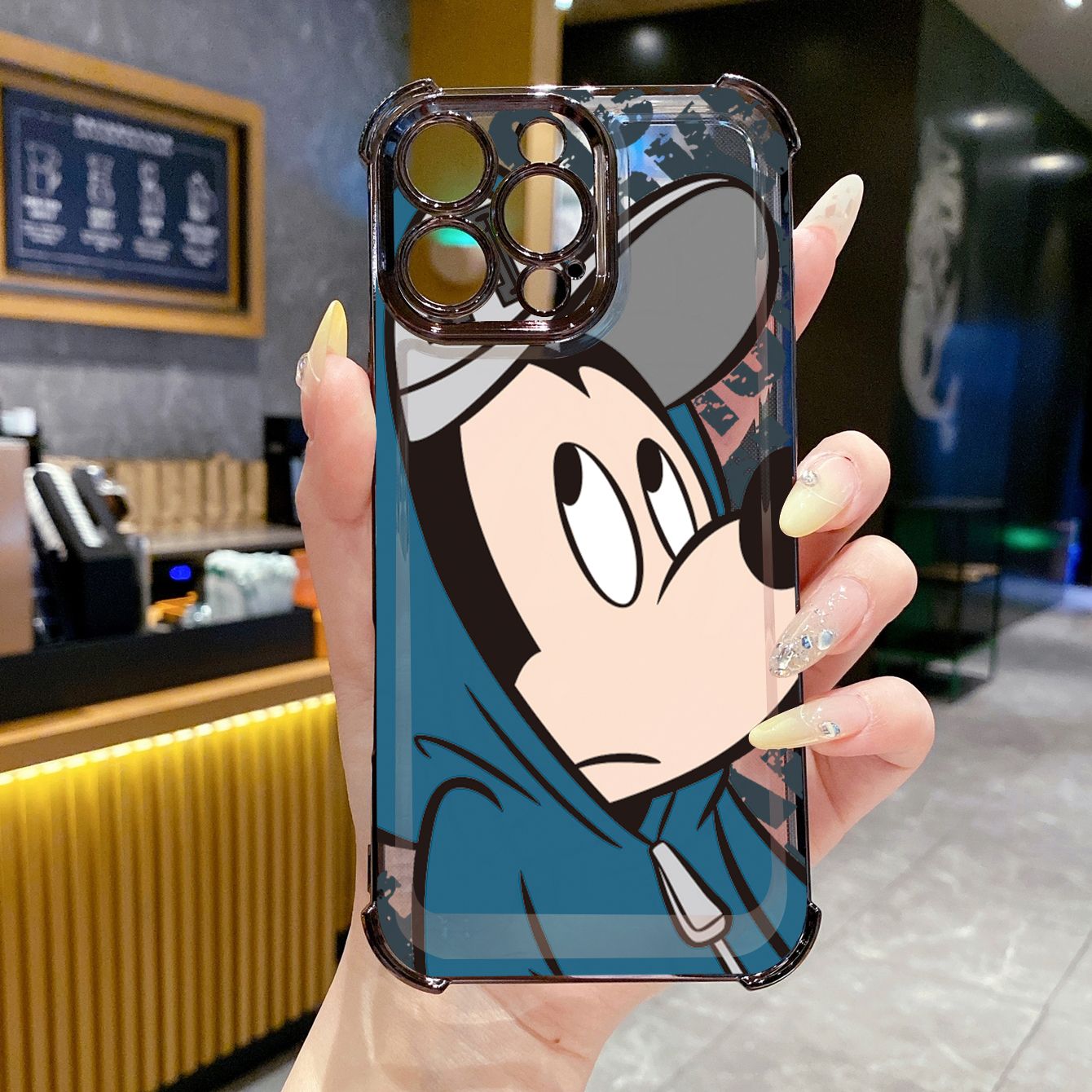 for OPPO A3X A2 Pro A1 A60 A18 A38 A17 A16 A57 A77 4G A78 A58 5G Disney Mickey Minnie Plating Frame Clear Phone Case Anti-shock Cover