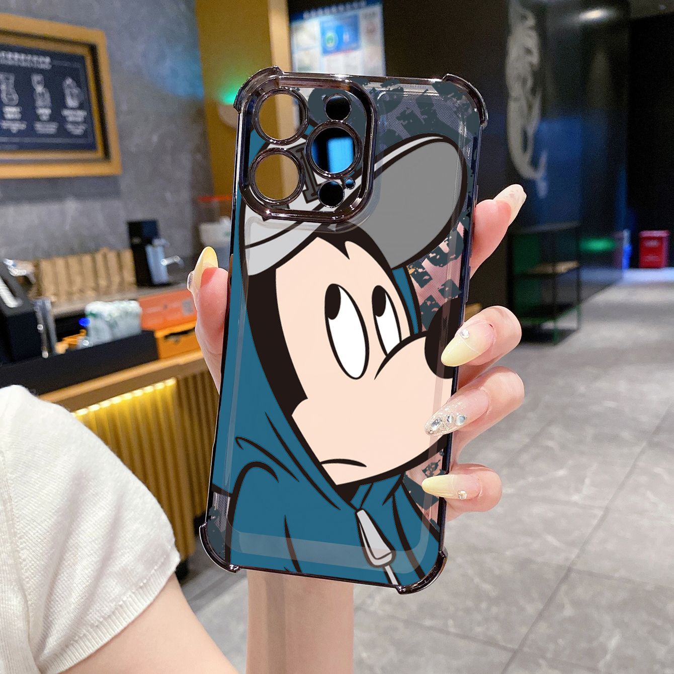 for Infinix Hot 50i 40i 40 Pro 30 Play Note 30 Smart 9 8 Disney Mickey Minnie Plating Frame Clear Phone Case Anti-shock Cover