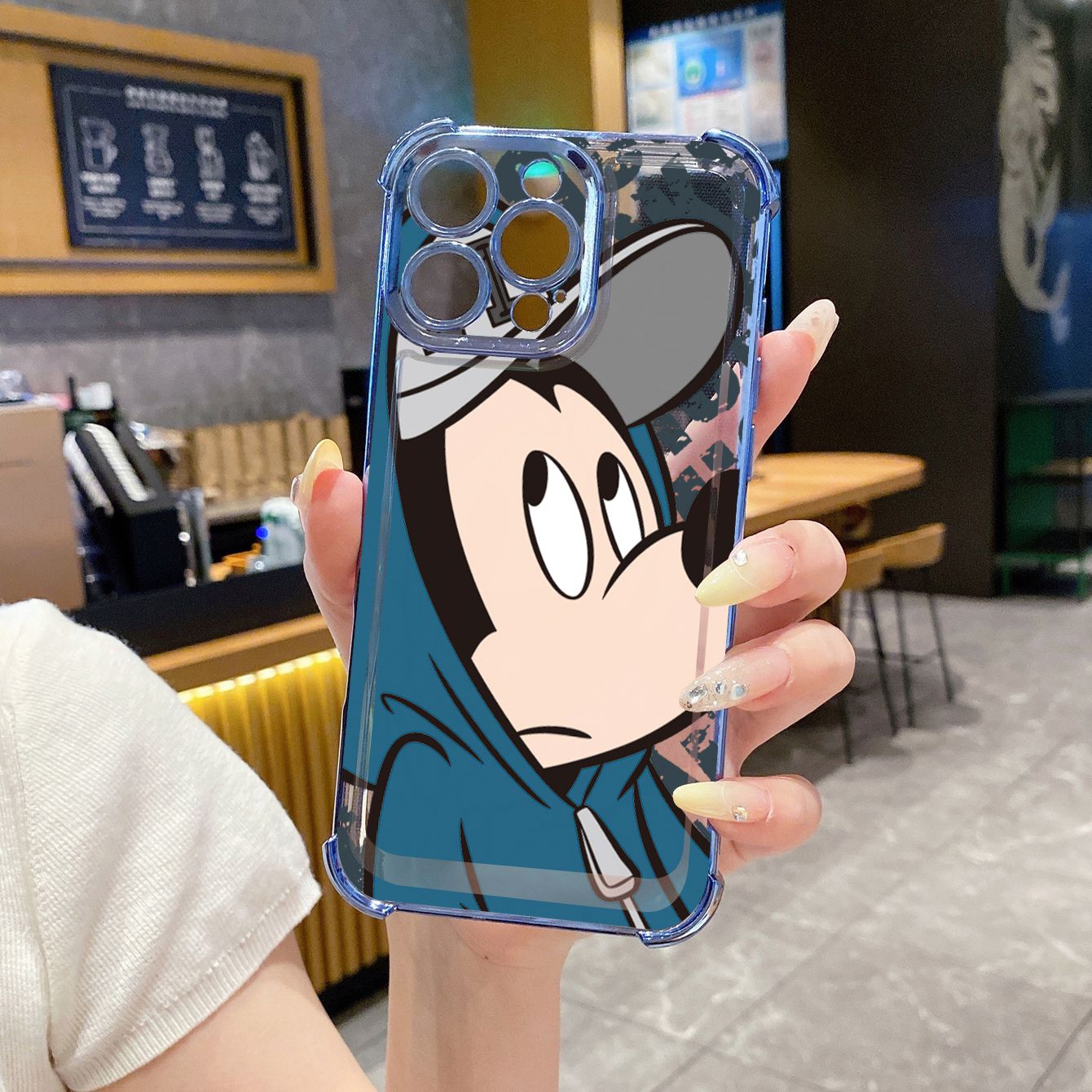 for Infinix Hot 50i 40i 40 Pro 30 Play Note 30 Smart 9 8 Disney Mickey Minnie Plating Frame Clear Phone Case Anti-shock Cover