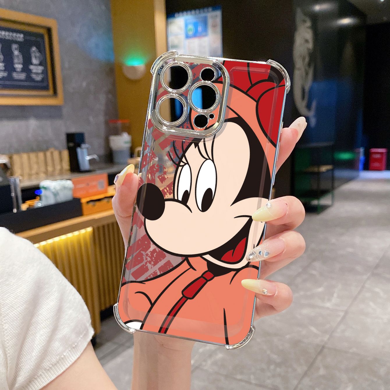 for Infinix Hot 50i 40i 40 Pro 30 Play Note 30 Smart 9 8 Disney Mickey Minnie Plating Frame Clear Phone Case Anti-shock Cover