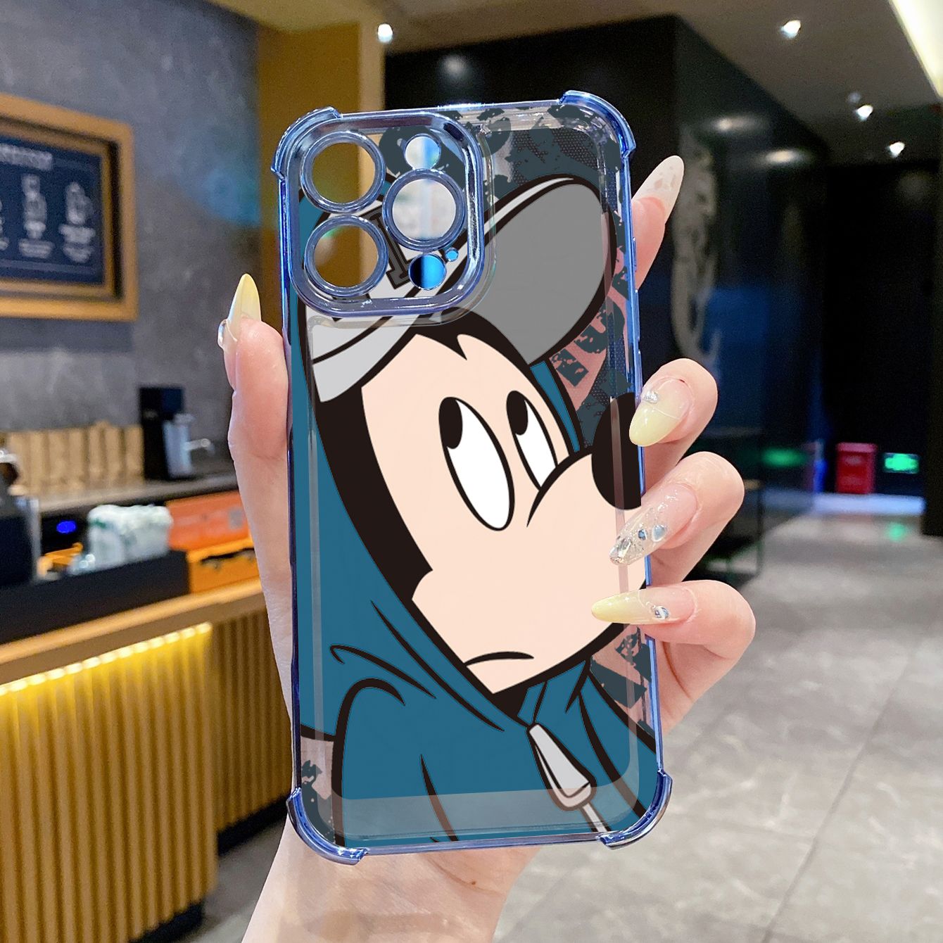 for Infinix Hot 50i 40i 40 Pro 30 Play Note 30 Smart 9 8 Disney Mickey Minnie Plating Frame Clear Phone Case Anti-shock Cover