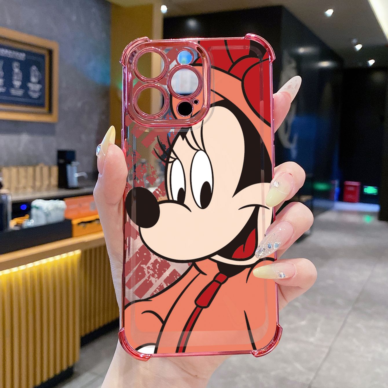 for Infinix Hot 50i 40i 40 Pro 30 Play Note 30 Smart 9 8 Disney Mickey Minnie Plating Frame Clear Phone Case Anti-shock Cover