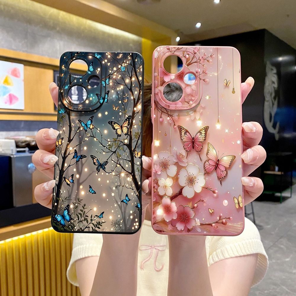 For VIVO Y28 Y03 Y18 Y17S Y27 Y15A Y15S Y02S Y02A Y36 Y33S Y12S Y12A Y01 Y1S Y20A Y22 Blue Butterfly Starlight Full Protective Case Anti Drop Cover