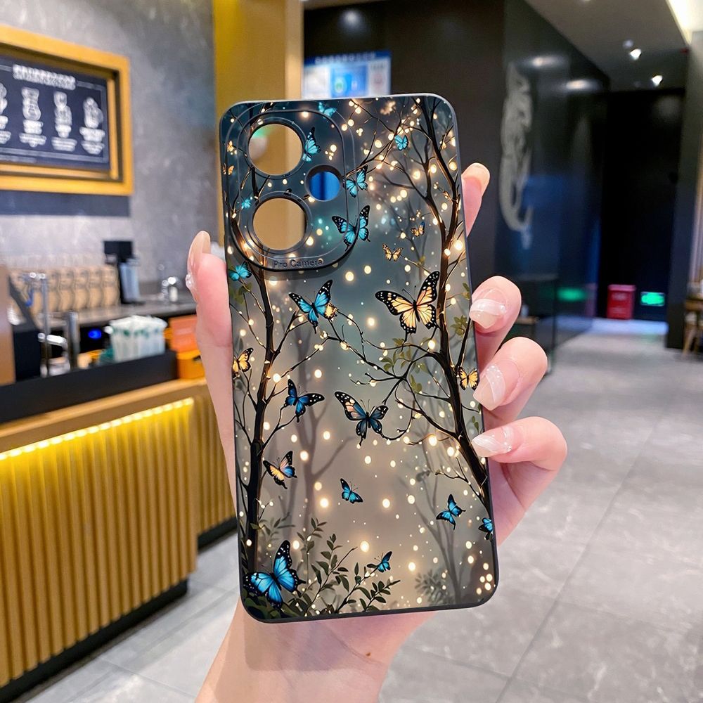 For VIVO Y28 Y03 Y18 Y17S Y27 Y15A Y15S Y02S Y02A Y36 Y33S Y12S Y12A Y01 Y1S Y20A Y22 Blue Butterfly Starlight Full Protective Case Anti Drop Cover