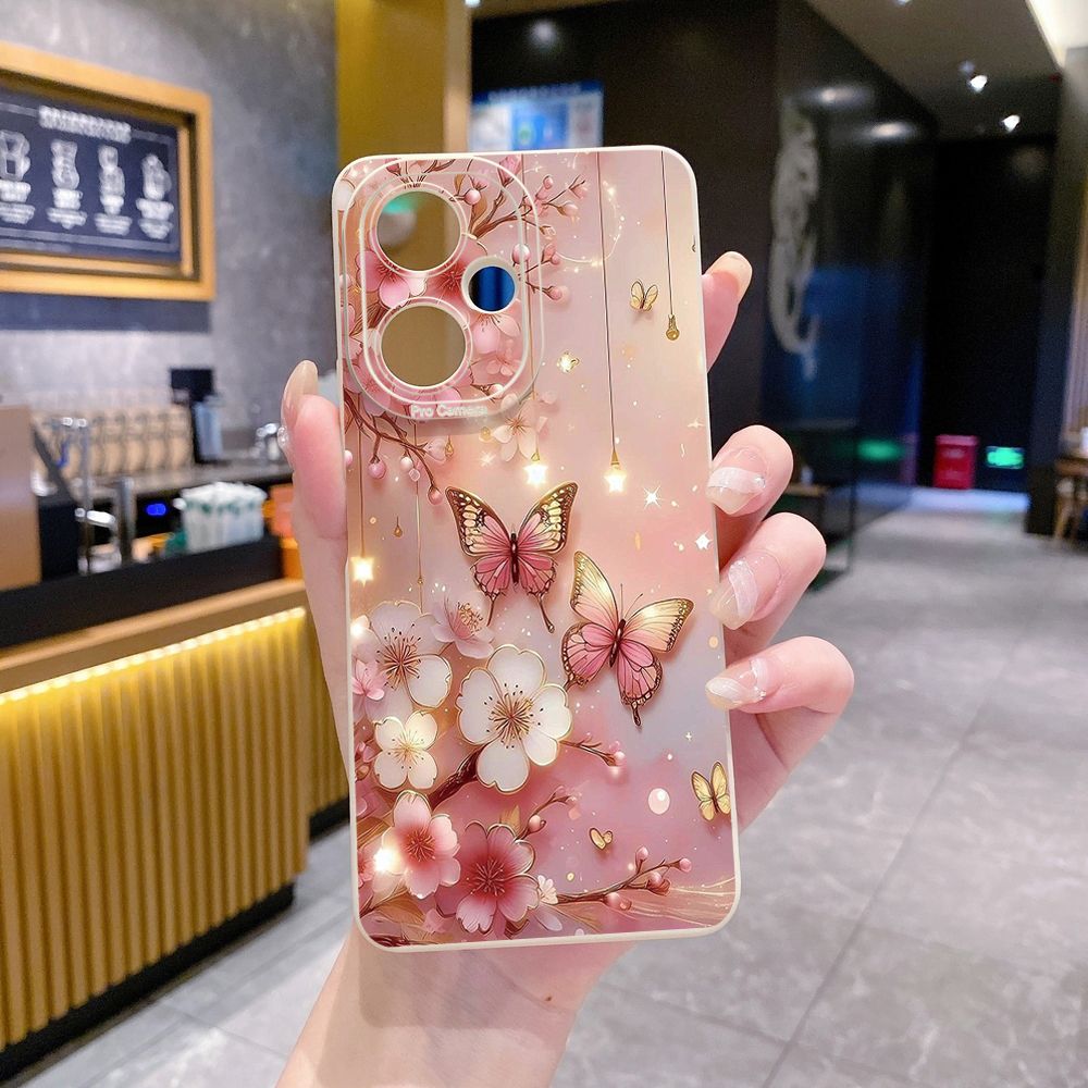 For VIVO Y28 Y03 Y18 Y17S Y27 Y15A Y15S Y02S Y02A Y36 Y33S Y12S Y12A Y01 Y1S Y20A Y22 Blue Butterfly Starlight Full Protective Case Anti Drop Cover