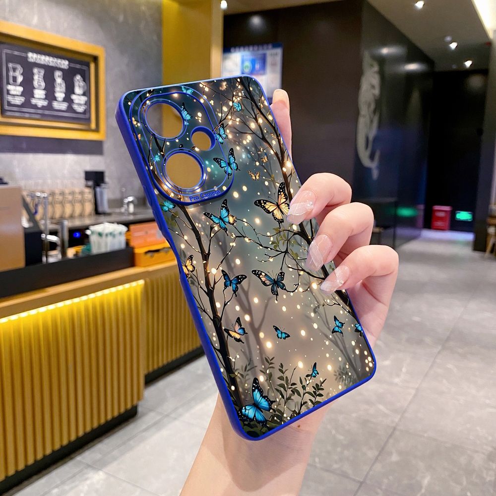 For VIVO Y28 Y03 Y18 Y17S Y27 Y15A Y15S Y02S Y02A Y36 Y33S Y12S Y12A Y01 Y1S Y20A Y22 Blue Butterfly Starlight Full Protective Case Anti Drop Cover