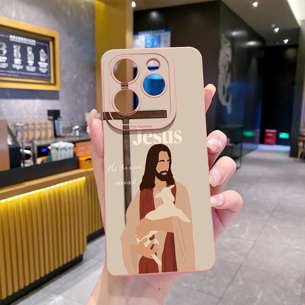 For Infinix Hot 50i 40i 40 Pro Note 12 G96 30 Hot 20 Play 12i 30i 20i 10S 11 Play 11S 10i Smart 8 9 5 Jesus Sheep Cross Full Protective Case Anti Drop Cover
