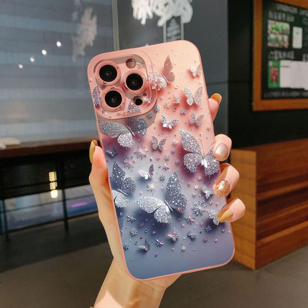 For iPhone 16 Pro Max 14 Plus 13 Pro Max 12 11 XR 8 7 SE 2022 XS Max Butterflies Forest Full Protective Case Anti Drop Cover
