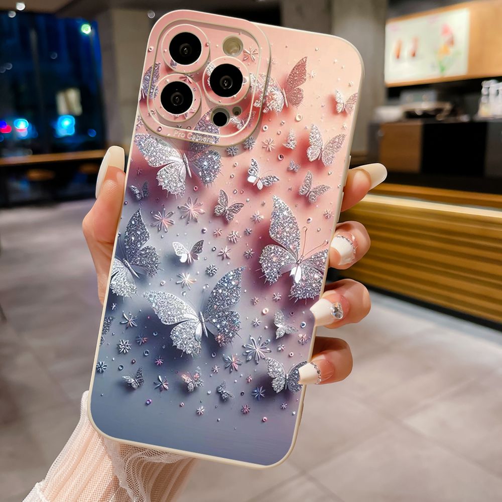 For iPhone 16 Pro Max 14 Plus 13 Pro Max 12 11 XR 8 7 SE 2022 XS Max Butterflies Forest Full Protective Case Anti Drop Cover