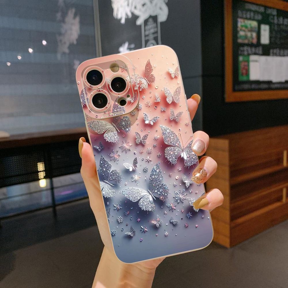 For iPhone 16 Pro Max 14 Plus 13 Pro Max 12 11 XR 8 7 SE 2022 XS Max Butterflies Forest Full Protective Case Anti Drop Cover