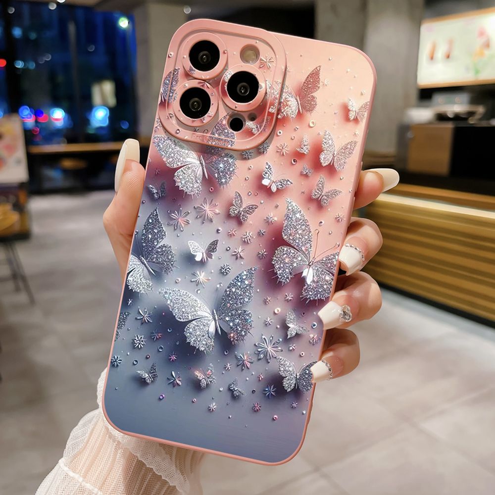 For iPhone 16 Pro Max 14 Plus 13 Pro Max 12 11 XR 8 7 SE 2022 XS Max Butterflies Forest Full Protective Case Anti Drop Cover