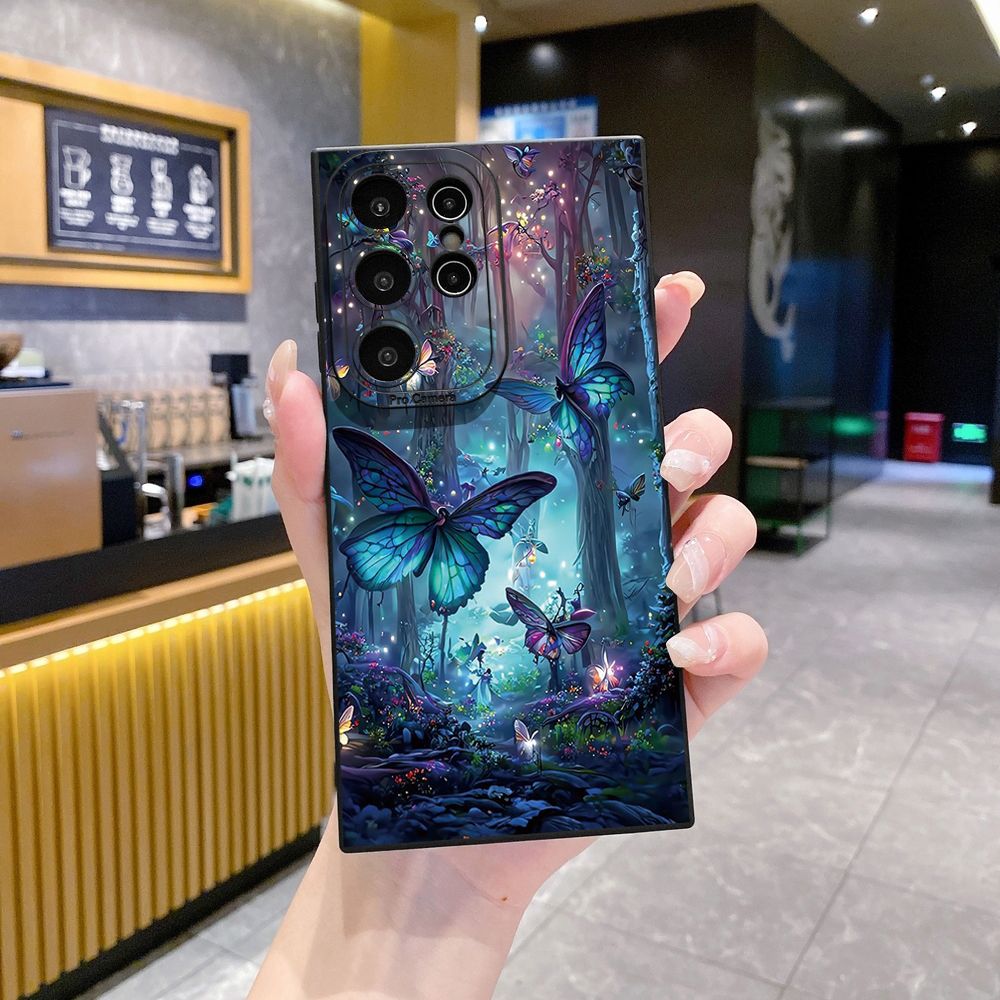 For Samsung Galaxy S24 S23 Ultra S22 Plus Note 20 S21 FE S20 Butterflies Forest Full Protective Case Anti Drop Cover