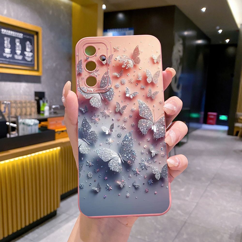 For Samsung Galaxy A16 A06 A15 A05 A25 A35 A55 A14 A24 A34 A54 A33 A53 A73 A32 A52S A72 Butterflies Forest Full Protective Case Anti Drop Cover