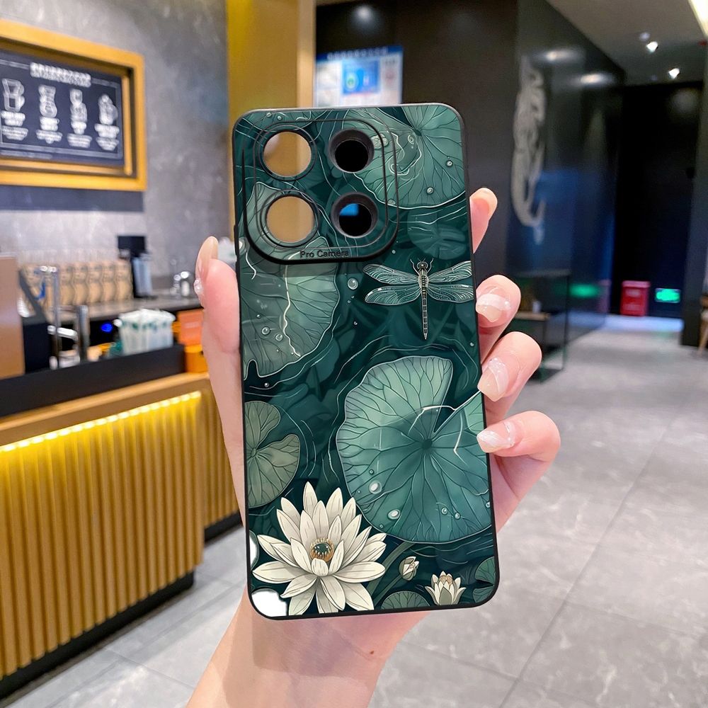For Xiaomi Redmi Note 13 12 Pro 5G 12S 11S 13C A1 10 Pro 4G 10S Redmi 10C 9C Lotus Leaf Floral Full Protective Case Anti Drop Cover