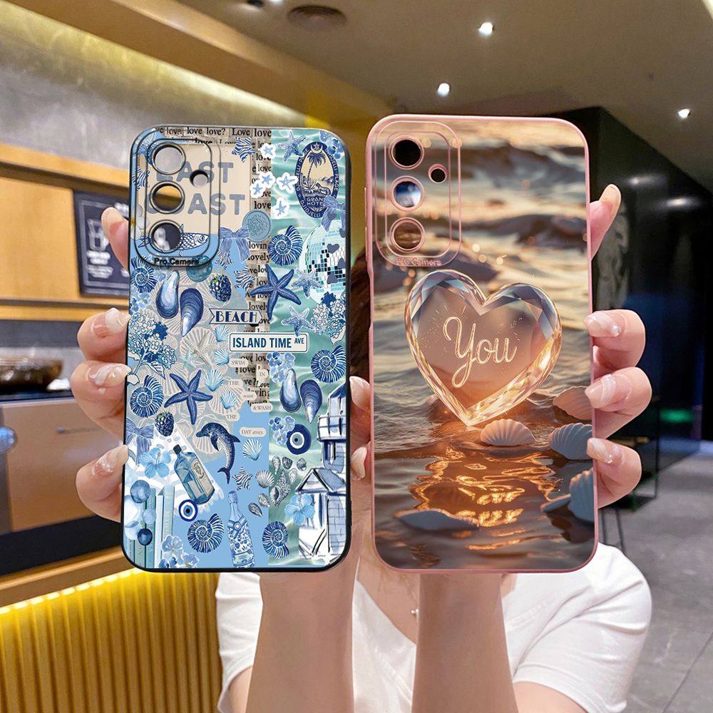 For Samsung Galaxy A16 A06 A15 A05 A25 A35 A55 A14 A24 A34 A54 A33 A53 A73 A32 A52S A72 Love Heart Crystal Shell  Full Protective Case Anti Drop Cover