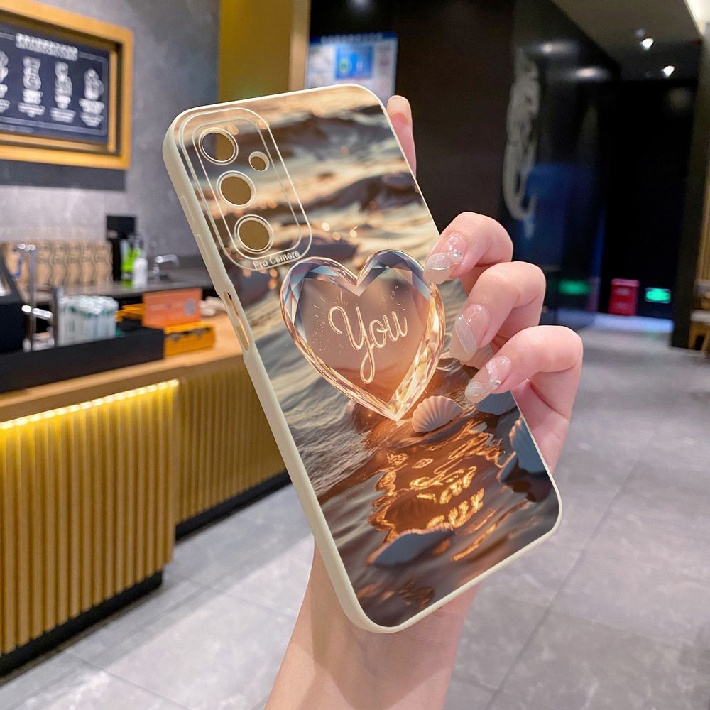 For Samsung Galaxy A16 A06 A15 A05 A25 A35 A55 A14 A24 A34 A54 A33 A53 A73 A32 A52S A72 Love Heart Crystal Shell  Full Protective Case Anti Drop Cover