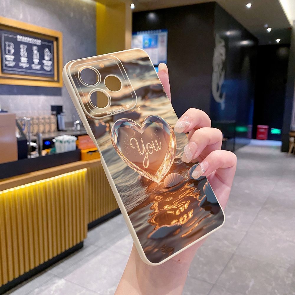 For Realme C61 C63 C65 C67 C53 C51 Note 50 60 C21 C33 C30 C35 C11 2021 C12 C15 C21Y C25Y Realme 12 13 Love Heart Crystal Shell  Full Protective Case Anti Drop Cover