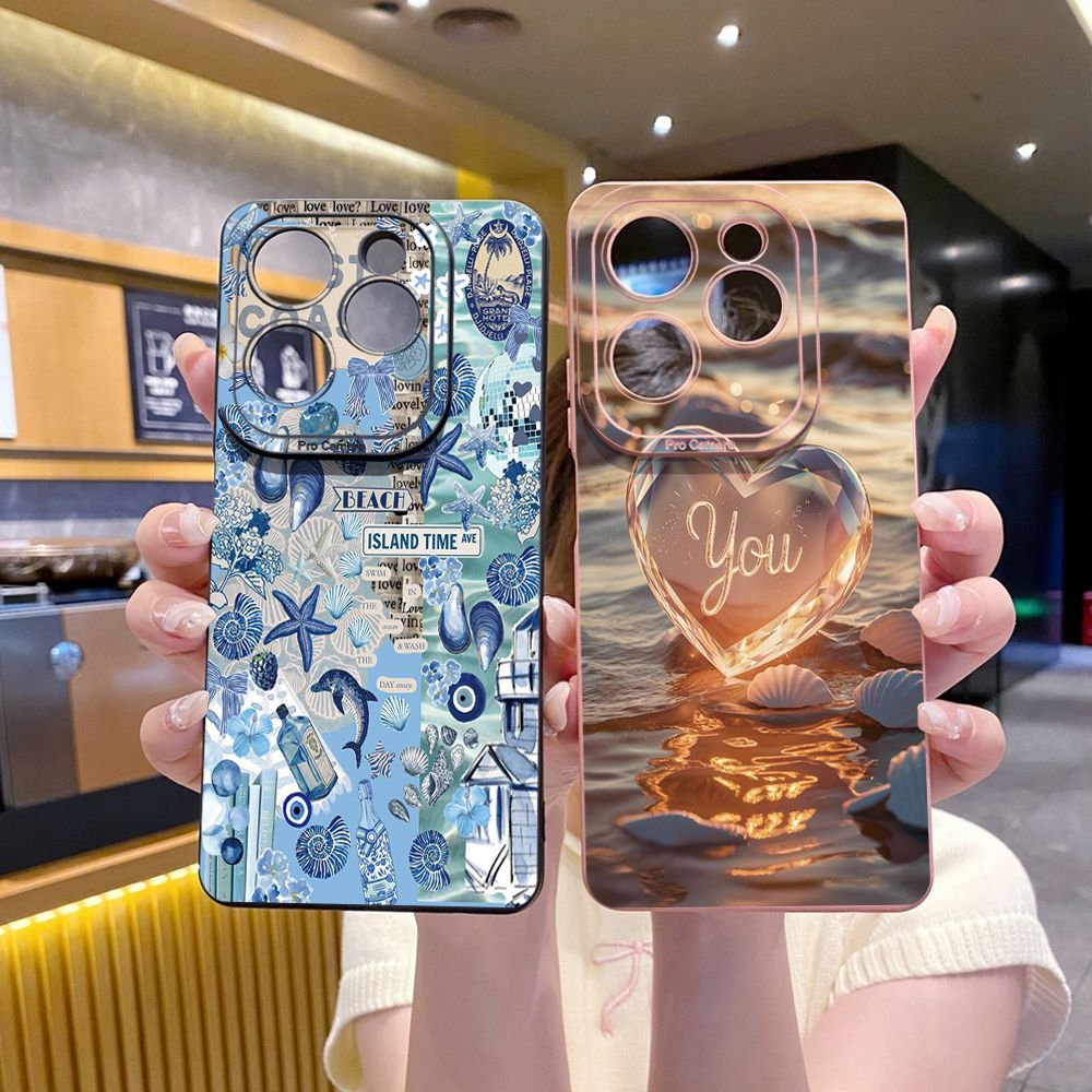 For Infinix Hot 50i 40i 40 Pro Note 12 G96 30 Hot 20 Play 12i 30i 20i 10S 11 Play 11S 10i Smart 8 9 5 Love Heart Crystal Shell  Full Protective Case Anti Drop Cover