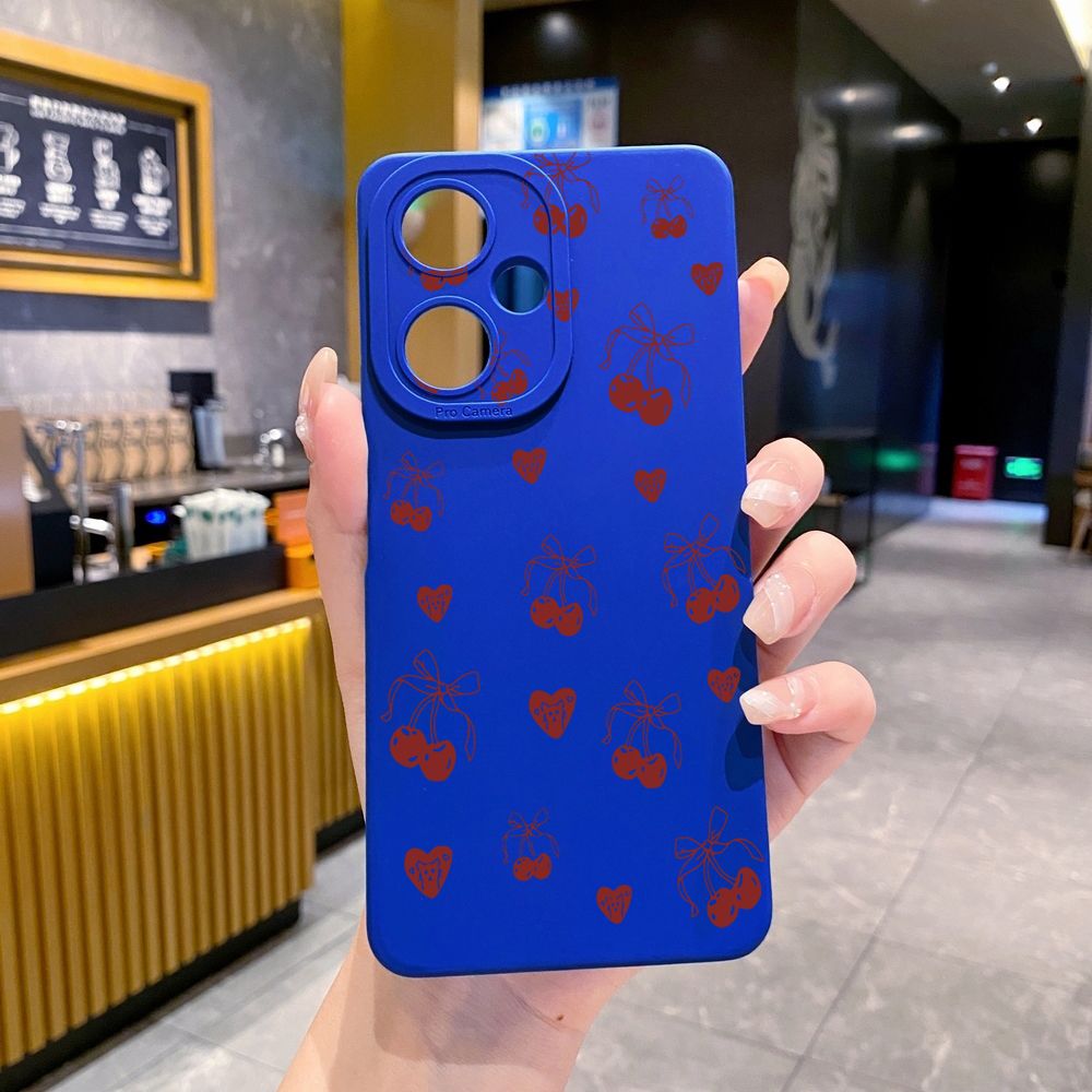 For VIVO Y28 Y03 Y18 Y17S Y27 Y15A Y15S Y02S Y02A Y36 Y33S Y12S Y12A Y01 Y1S Y20A Y22 Love Shape Cherry Full Protective Case Anti Drop Cover