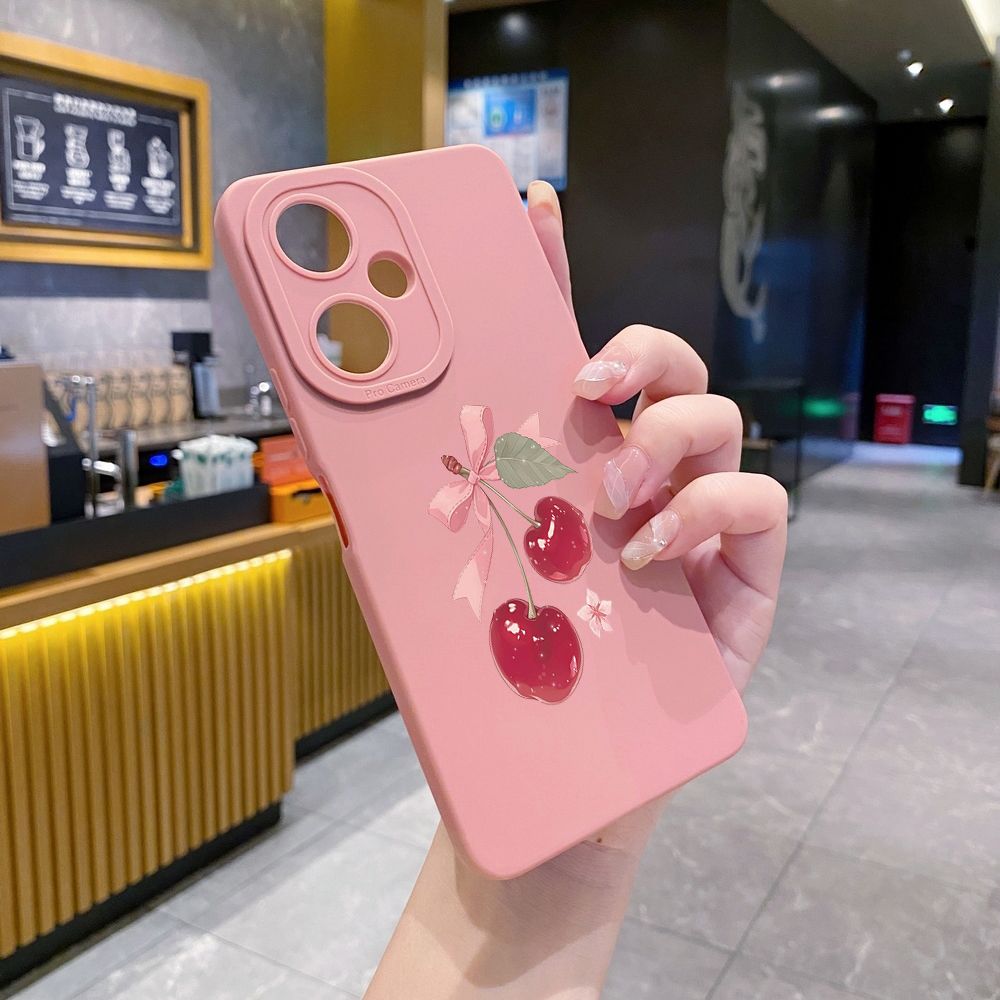 For VIVO Y28 Y03 Y18 Y17S Y27 Y15A Y15S Y02S Y02A Y36 Y33S Y12S Y12A Y01 Y1S Y20A Y22 Love Shape Cherry Full Protective Case Anti Drop Cover