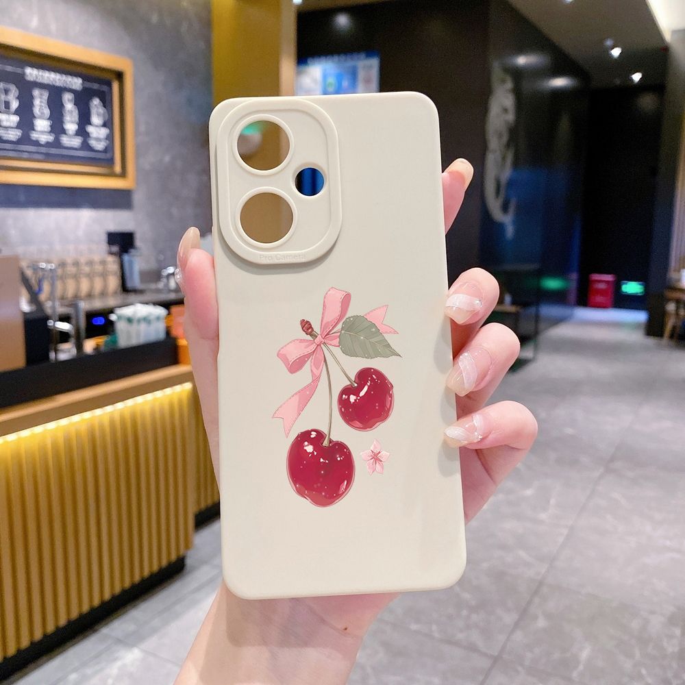 For VIVO Y28 Y03 Y18 Y17S Y27 Y15A Y15S Y02S Y02A Y36 Y33S Y12S Y12A Y01 Y1S Y20A Y22 Love Shape Cherry Full Protective Case Anti Drop Cover