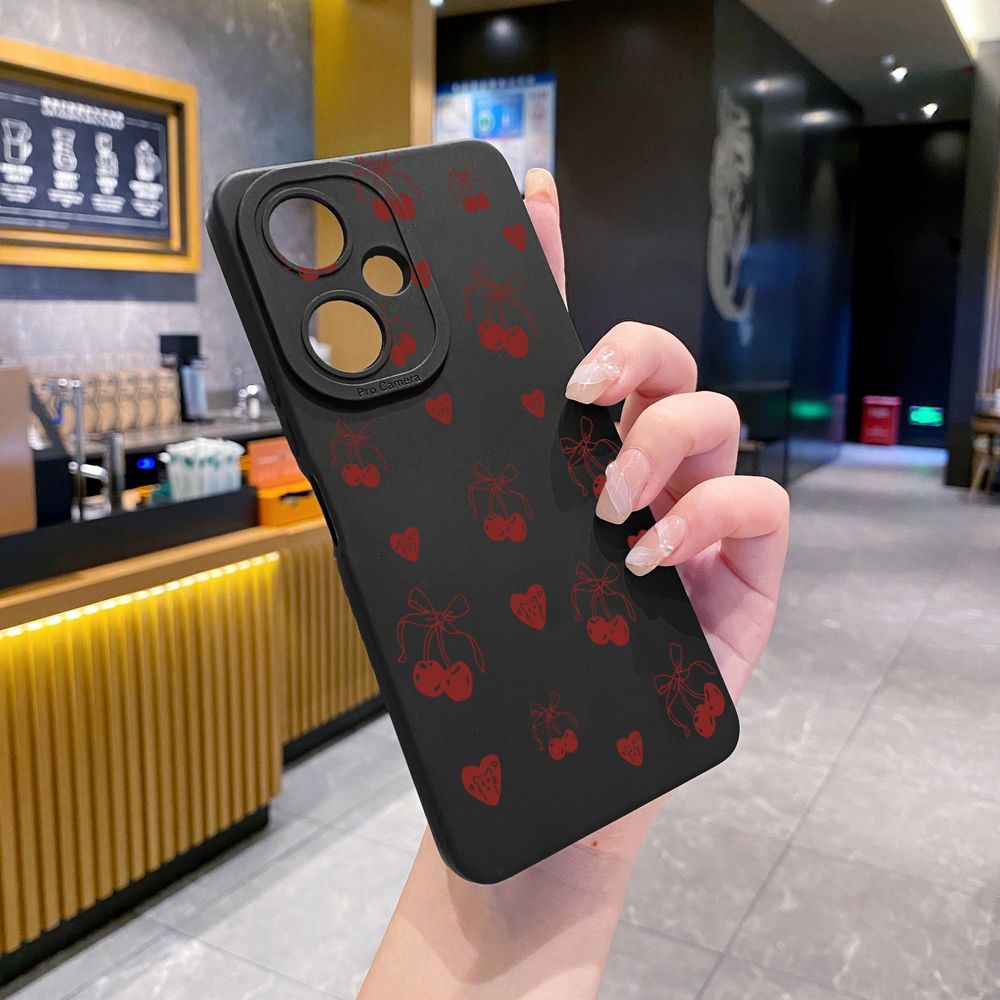 For VIVO Y28 Y03 Y18 Y17S Y27 Y15A Y15S Y02S Y02A Y36 Y33S Y12S Y12A Y01 Y1S Y20A Y22 Love Shape Cherry Full Protective Case Anti Drop Cover