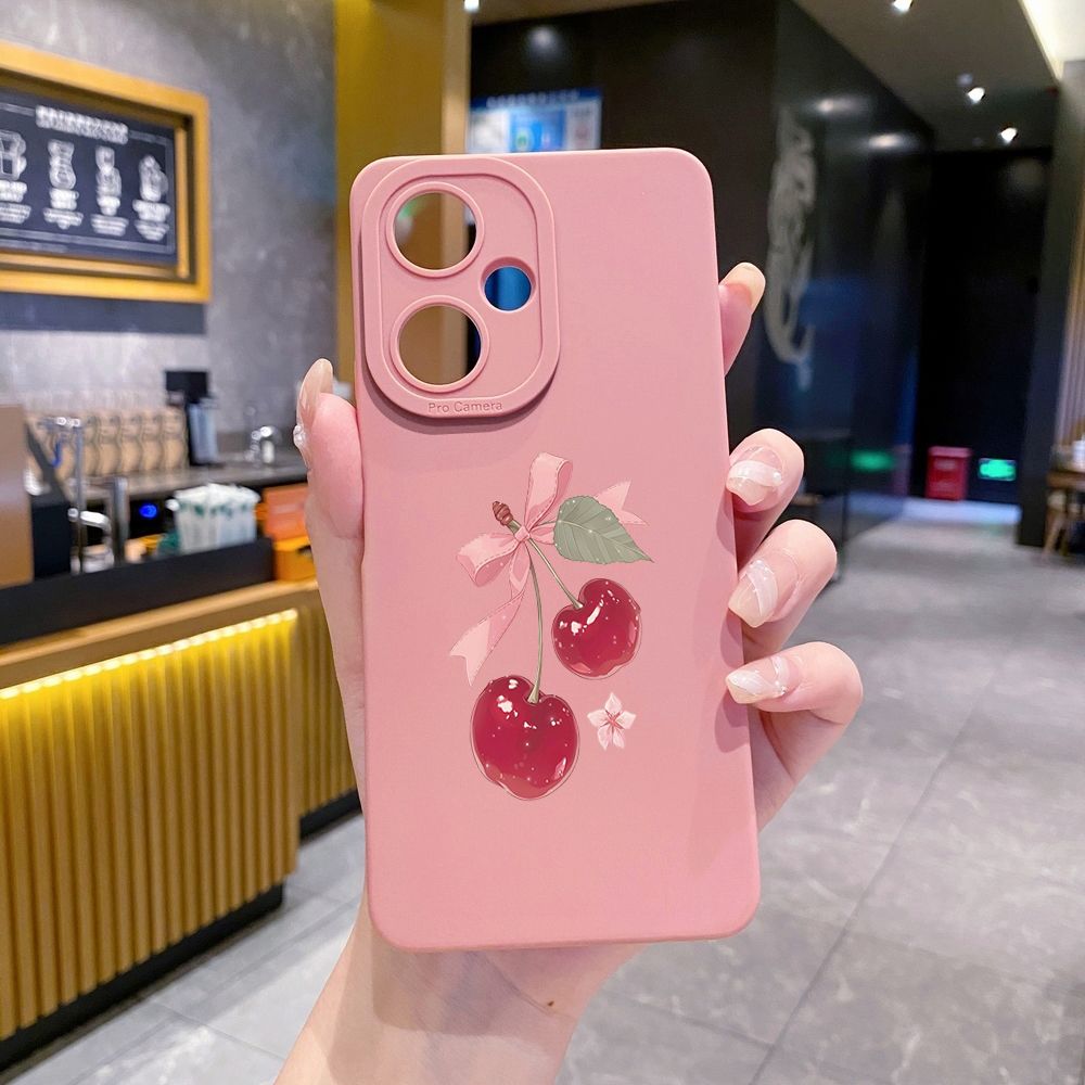 For VIVO Y28 Y03 Y18 Y17S Y27 Y15A Y15S Y02S Y02A Y36 Y33S Y12S Y12A Y01 Y1S Y20A Y22 Love Shape Cherry Full Protective Case Anti Drop Cover