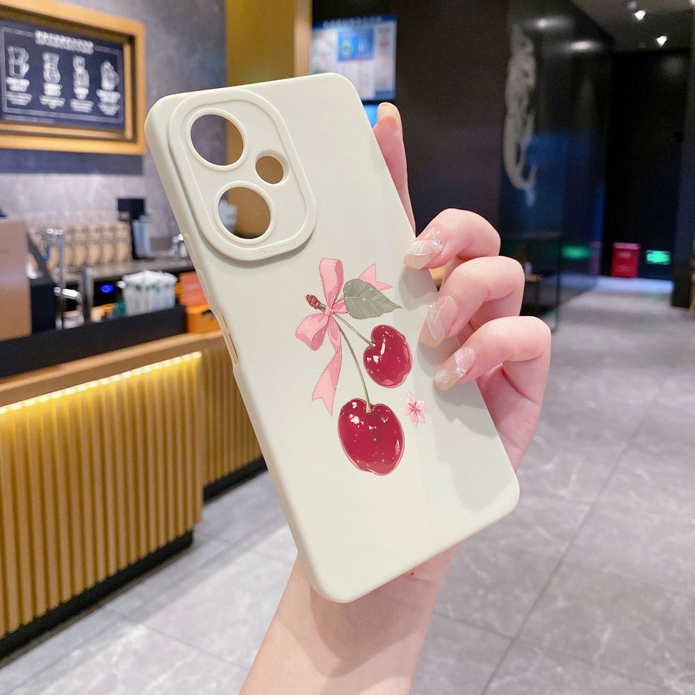 For VIVO Y28 Y03 Y18 Y17S Y27 Y15A Y15S Y02S Y02A Y36 Y33S Y12S Y12A Y01 Y1S Y20A Y22 Love Shape Cherry Full Protective Case Anti Drop Cover