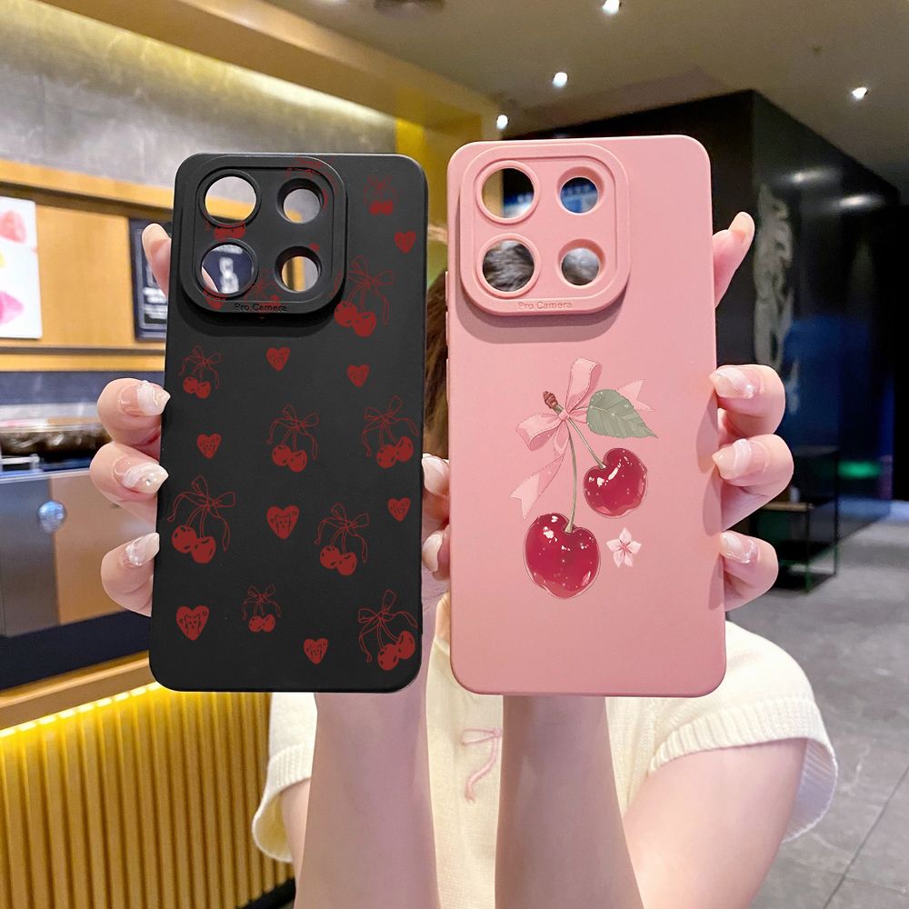 For Xiaomi Redmi Note 13 12 Pro 5G 12S 11S 13C A1 10 Pro 4G 10S Redmi 10C 9C Love Shape Cherry Full Protective Case Anti Drop Cover