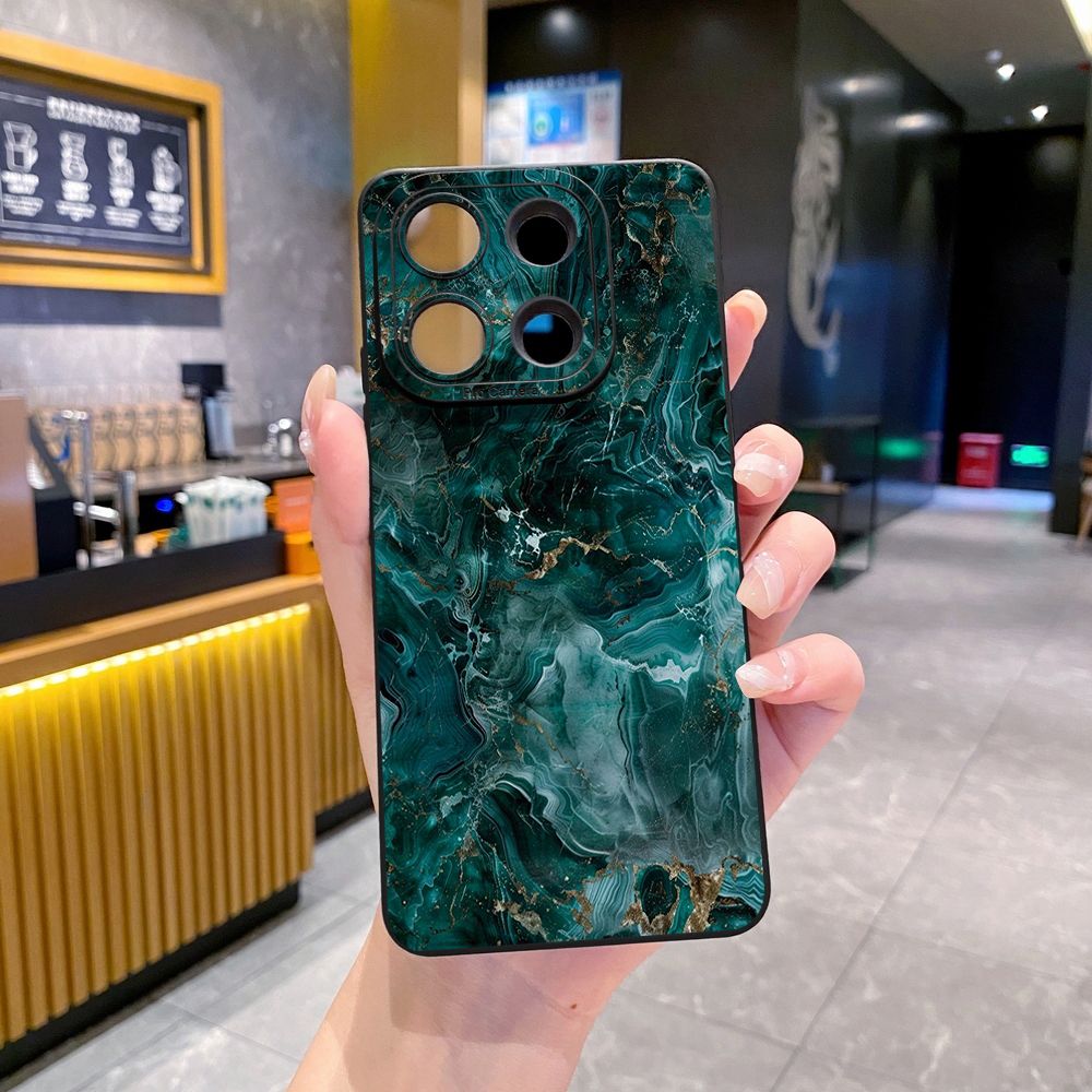 For Xiaomi Redmi Note 13 12 Pro 5G 12S 11S 13C A1 10 Pro 4G 10S Redmi 10C 9C Green Marbling Full Protective Case Anti Drop Cover