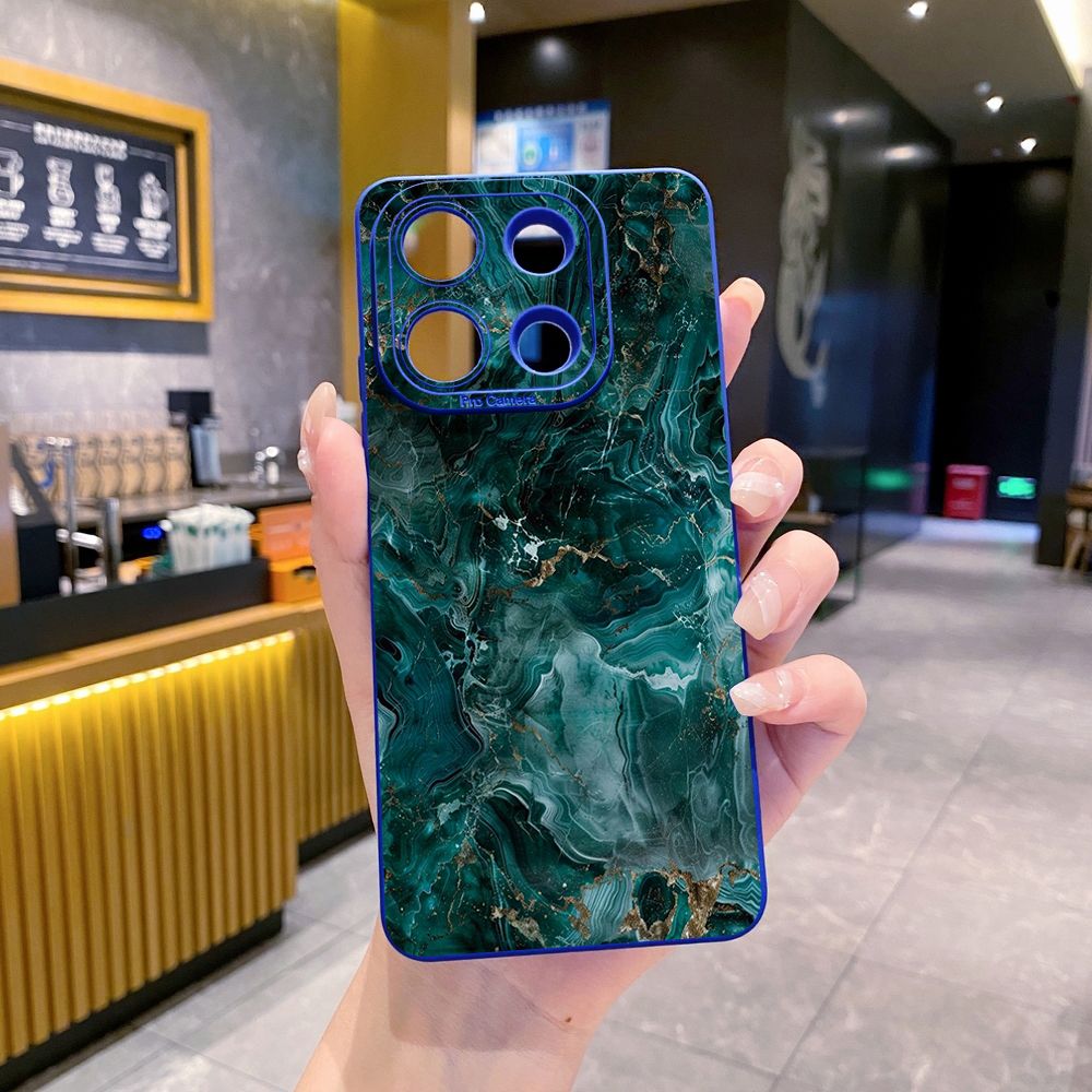 For Xiaomi Redmi Note 13 12 Pro 5G 12S 11S 13C A1 10 Pro 4G 10S Redmi 10C 9C Green Marbling Full Protective Case Anti Drop Cover