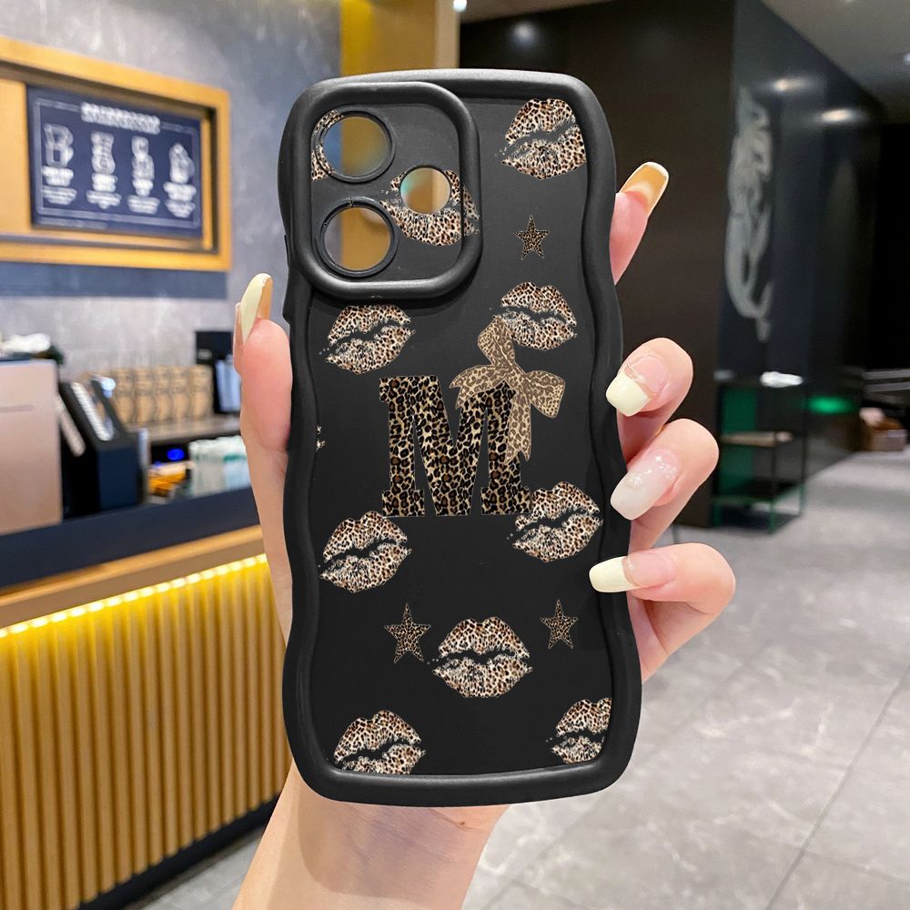 For OPPO Realme C67 C53 C51 Note 50 C21Y C25Y C33 C30 C35 9i Wild Leopard Print Wave Frame Phone Case Anti Drop Cover