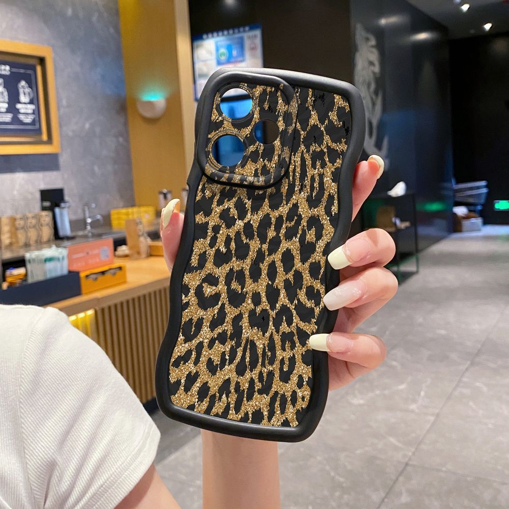 For Infinix Hot 40i 40 Pro Note 30 Play Smart 8 Pro 9 10 Play Lite Wild Leopard Print Wave Frame Phone Case Anti Drop Cover