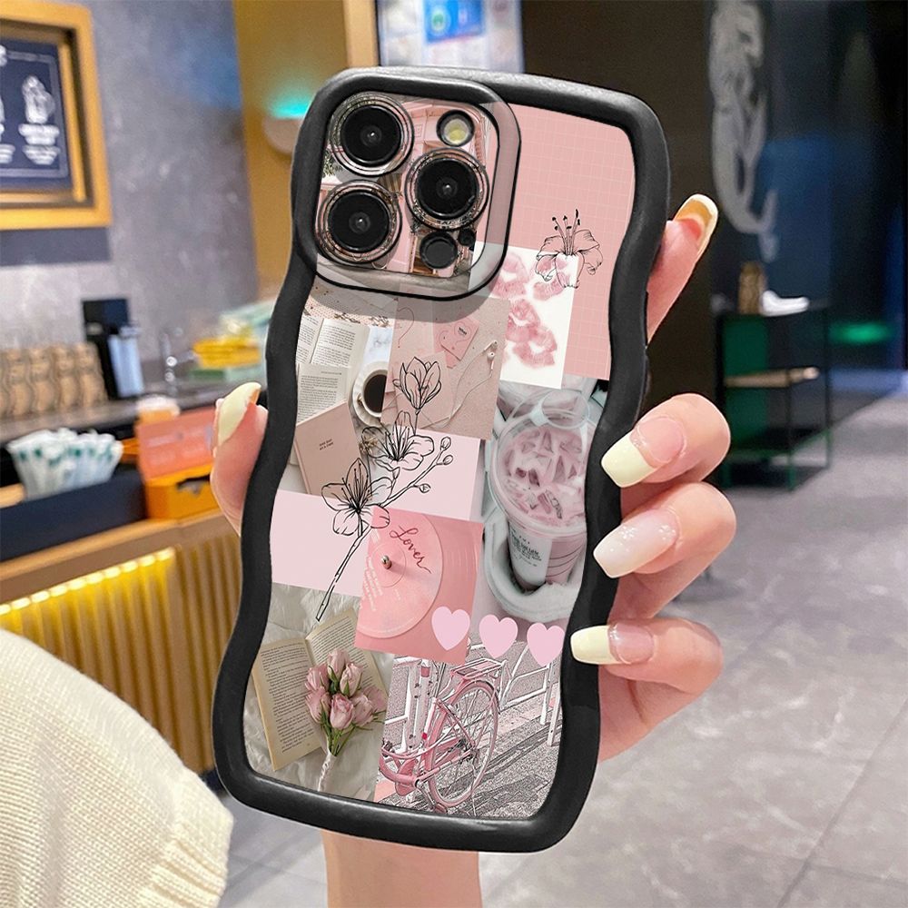 For iPhone 16 Pro Max 15 14 Plus 13 12 11 Pro Max With God all things are Possible Wave Frame Phone Case Anti Drop Cover