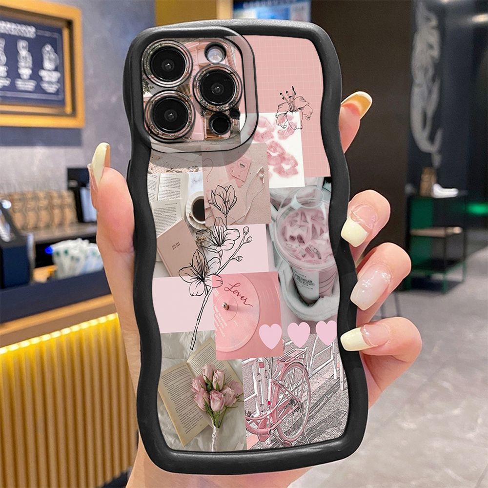 For iPhone 16 Pro Max 15 14 Plus 13 12 11 Pro Max With God all things are Possible Wave Frame Phone Case Anti Drop Cover