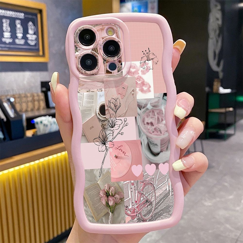 For iPhone 16 Pro Max 15 14 Plus 13 12 11 Pro Max With God all things are Possible Wave Frame Phone Case Anti Drop Cover