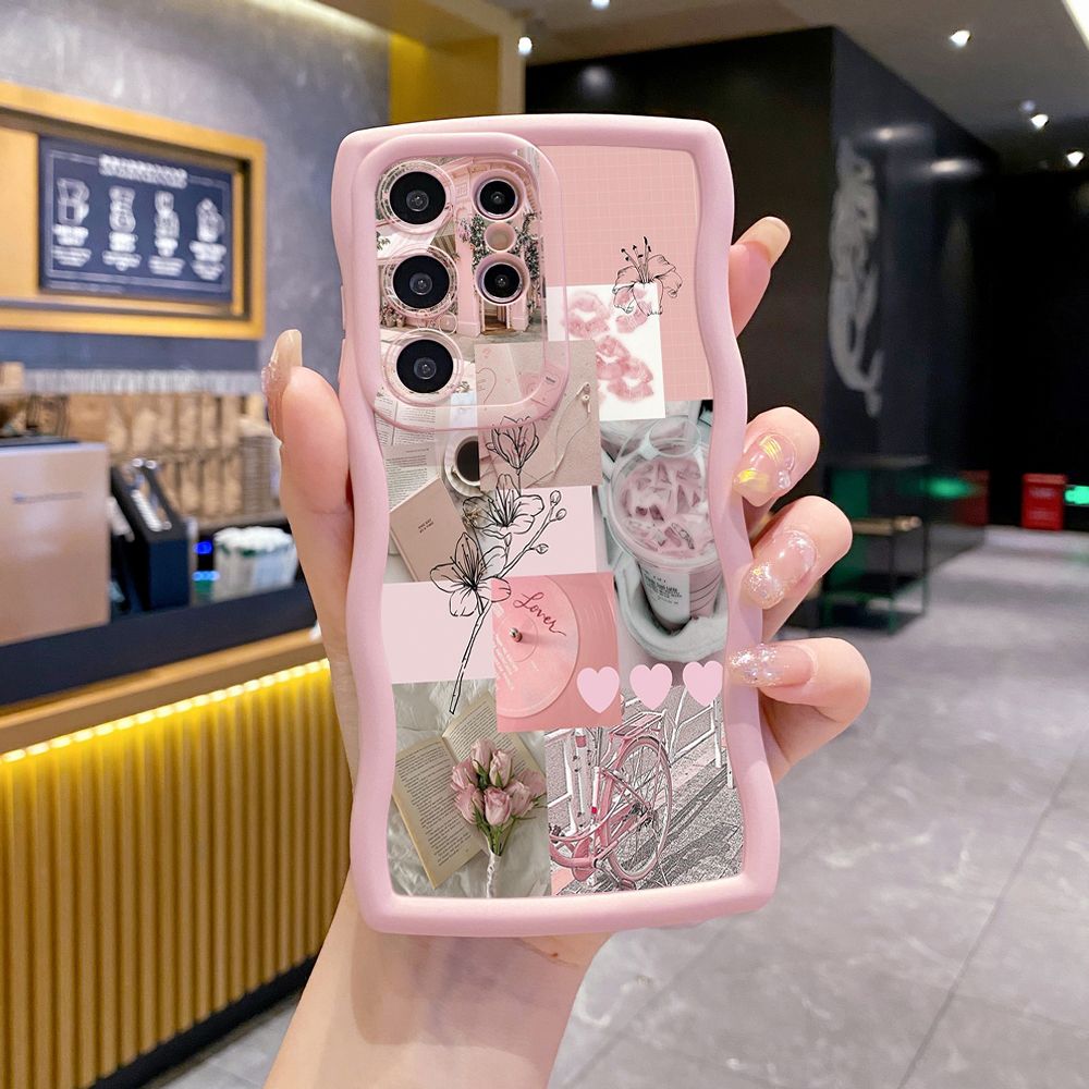 For Samsung Galaxy S24 S23 Ultra S22 Plus S21 FE S20 With God all things are Possible Wave Frame Phone Case Anti Drop Cover