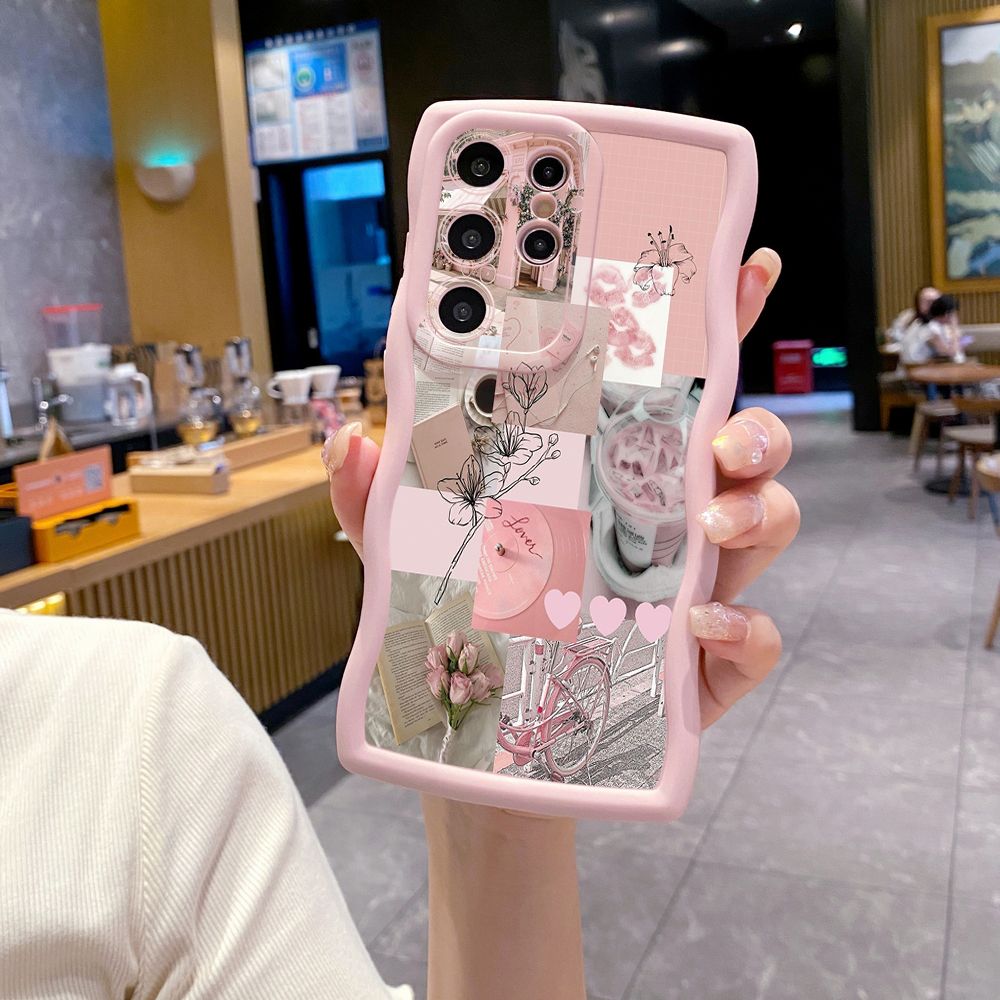 For Samsung Galaxy S24 S23 Ultra S22 Plus S21 FE S20 With God all things are Possible Wave Frame Phone Case Anti Drop Cover