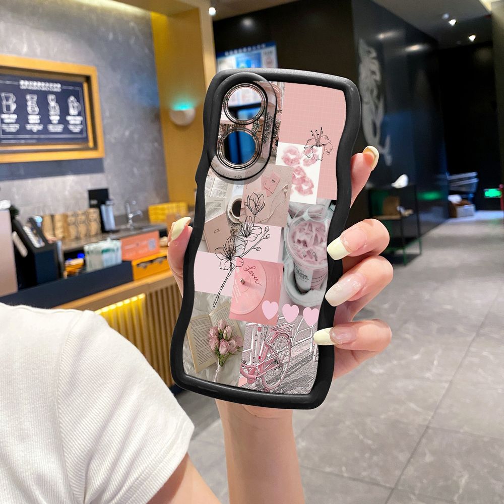 For OPPO A60 A18 A38 A17 A16 A57 A77 A59 A98 A78 A58 5G With God all things are Possible Wave Frame Phone Case Anti Drop Cover