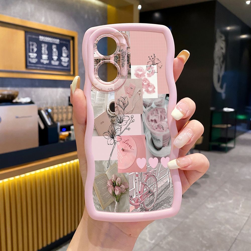 For OPPO A60 A18 A38 A17 A16 A57 A77 A59 A98 A78 A58 5G With God all things are Possible Wave Frame Phone Case Anti Drop Cover