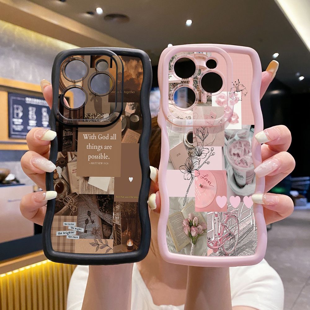 For Tecno Camon 19 Pro NEO 20 30 POP 6 GO 7 Spark GO 2023 8C 9 10 Pro 20C With God all things are Possible Wave Frame Phone Case Anti Drop Cover