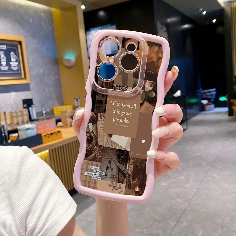 For Tecno Camon 19 Pro NEO 20 30 POP 6 GO 7 Spark GO 2023 8C 9 10 Pro 20C With God all things are Possible Wave Frame Phone Case Anti Drop Cover