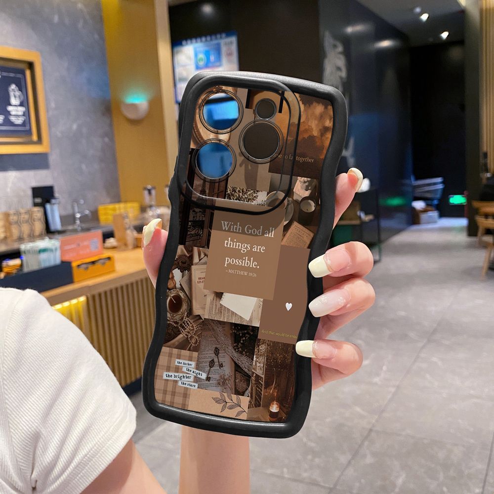For Tecno Camon 19 Pro NEO 20 30 POP 6 GO 7 Spark GO 2023 8C 9 10 Pro 20C With God all things are Possible Wave Frame Phone Case Anti Drop Cover